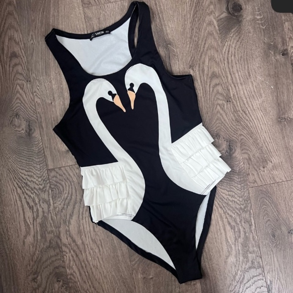 Swan One-Piece Ruffle Swimsuit